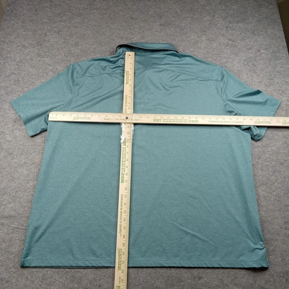 Duluth Trading Polo Shirt Mens 3XL Green‎ Solid Stretch Tagless Pocket Top